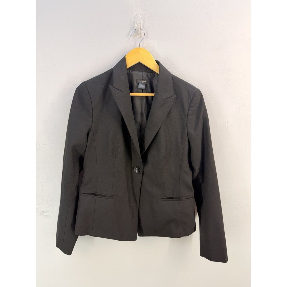 Ann Taylor Blazer Womens 10 Black Pockets Coat Teacher